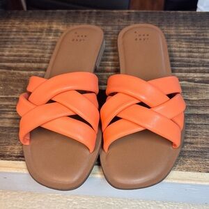 A New Day Women's Bright Orange Crisscross Sandals